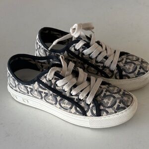 Salvatore Ferragamo Black and Cream Sneakers